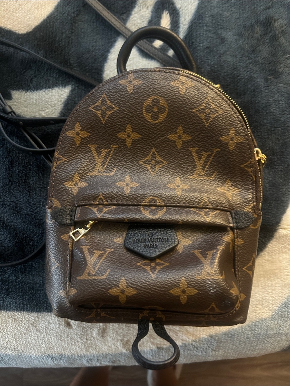 Louis Vuitton Monogram Canvas Mini Backpack in Brown and Gold